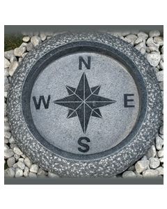 Fuglebad kompas mørkegrå granit Ø35cm