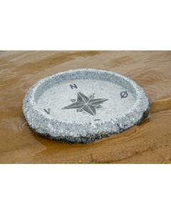Fuglebad rund med kompas uden sokkel Ø35cm