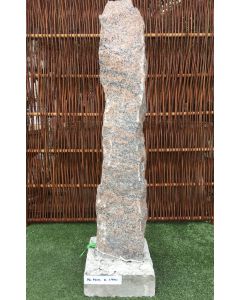 Granit søjle brun enkelt på beton sokkel 19015
