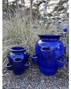 Jordbær-Krukke-Blå-H.60