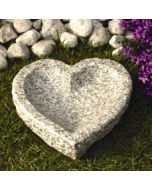 Fuglebad hjerteform lysegrå granit Ø35cm