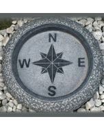 Fuglebad kompas mørkegrå granit Ø35cm