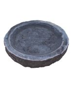 fuglebad-limestone blue rund